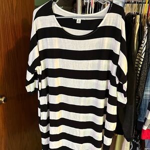 Black and White Striped Top by Zenana